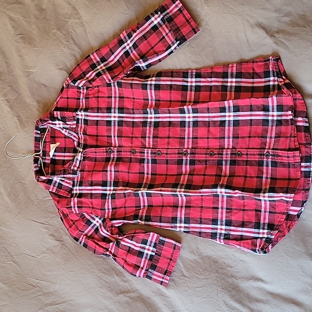Girls red plaid shirt